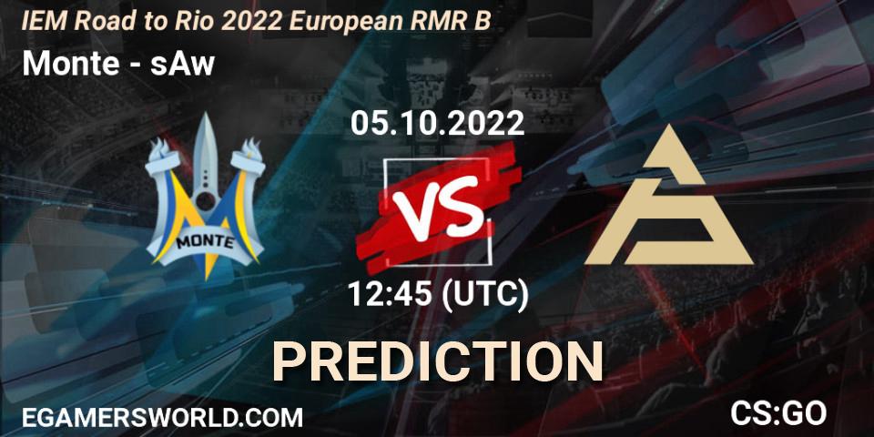 Monte vs sAw: Betting TIp, Match Prediction. 05.10.22. CS2 (CS:GO), IEM Road to Rio 2022 European RMR B