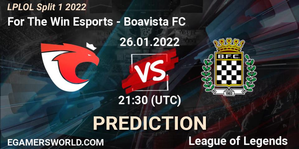 For The Win Esports vs Boavista FC: Betting TIp, Match Prediction. 26.01.2022 at 21:30. LoL, LPLOL Split 1 2022