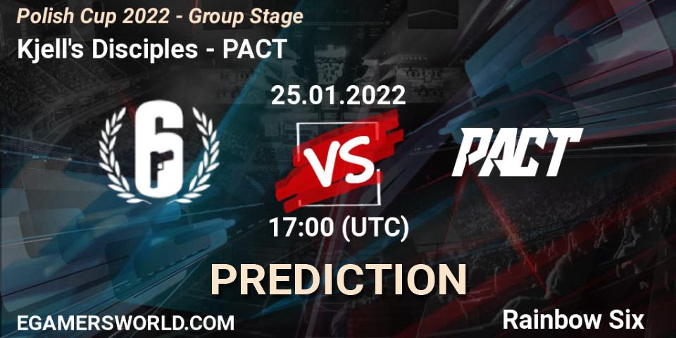 Kjell's Disciples vs PACT: Betting TIp, Match Prediction. 25.01.2022 at 17:00. Rainbow Six, Polish Cup 2022 - Group Stage