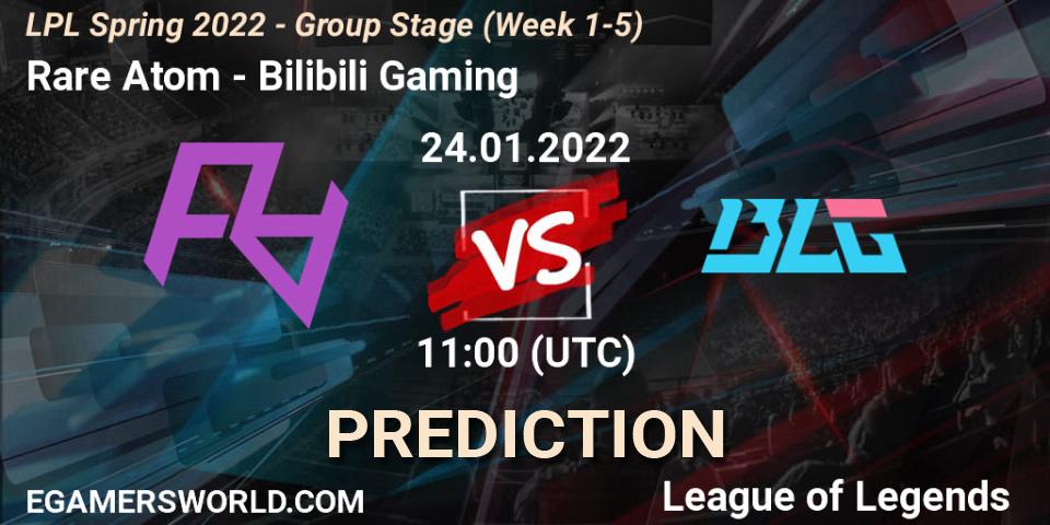 Rare Atom vs Bilibili Gaming: Betting TIp, Match Prediction. 24.01.2022 at 12:00. LoL, LPL Spring 2022 - Group Stage (Week 1-5)