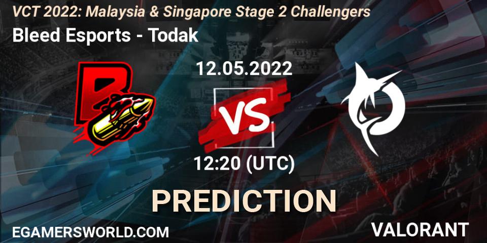 Bleed Esports vs Todak: Betting TIp, Match Prediction. 12.05.2022 at 12:20. VALORANT, VCT 2022: Malaysia & Singapore Stage 2 Challengers