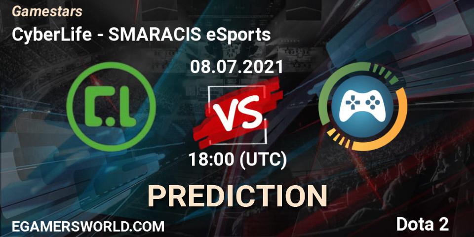 CyberLife vs SMARACIS eSports: Betting TIp, Match Prediction. 08.07.21. Dota 2, Gamestars