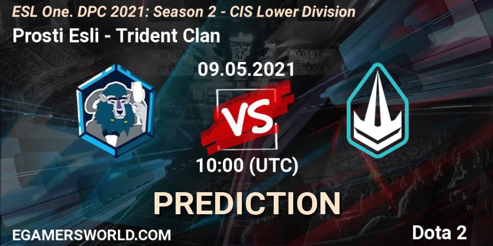 Prosti Esli vs Trident Clan: Betting TIp, Match Prediction. 09.05.2021 at 09:55. Dota 2, ESL One. DPC 2021: Season 2 - CIS Lower Division