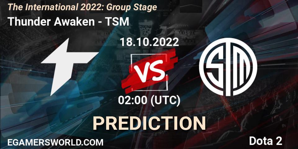 Thunder Awaken vs TSM: Betting TIp, Match Prediction. 18.10.22. Dota 2, The International 2022: Group Stage