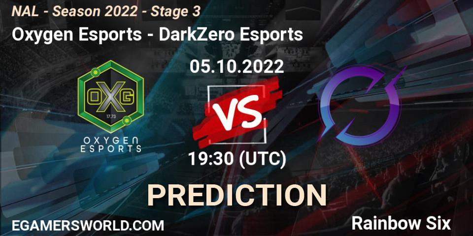 Oxygen Esports vs DarkZero Esports: Betting TIp, Match Prediction. 05.10.2022 at 19:30. Rainbow Six, NAL - Season 2022 - Stage 3