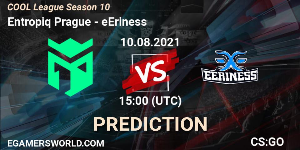 Entropiq Prague vs eEriness: Betting TIp, Match Prediction. 10.08.2021 at 15:00. Counter-Strike (CS2), COOL League Season 10