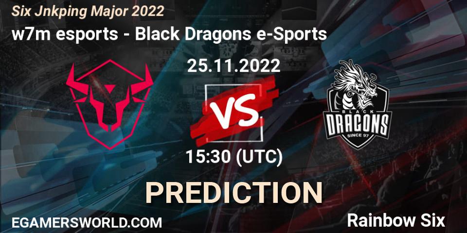 w7m esports vs Black Dragons e-Sports: Betting TIp, Match Prediction. 25.11.2022 at 09:30. Rainbow Six, Six Jönköping Major 2022