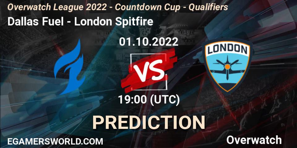 Dallas Fuel vs London Spitfire: Betting TIp, Match Prediction. 01.10.22. Overwatch, Overwatch League 2022 - Countdown Cup - Qualifiers