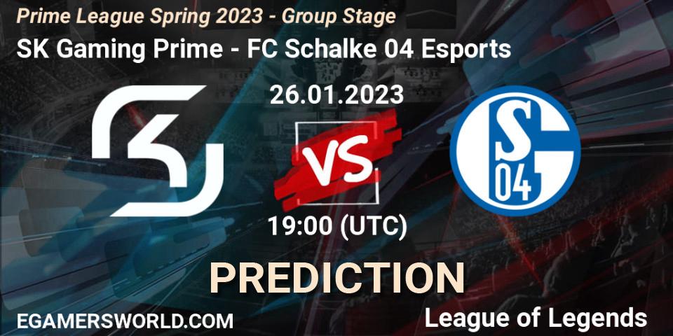 SK Gaming Prime vs FC Schalke 04 Esports: Betting TIp, Match Prediction. 26.01.23. LoL, Prime League Spring 2023 - Group Stage