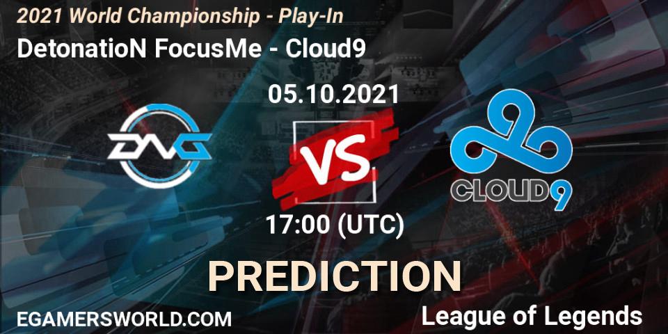 DetonatioN FocusMe vs Cloud9: Betting TIp, Match Prediction. 05.10.21. LoL, 2021 World Championship - Play-In