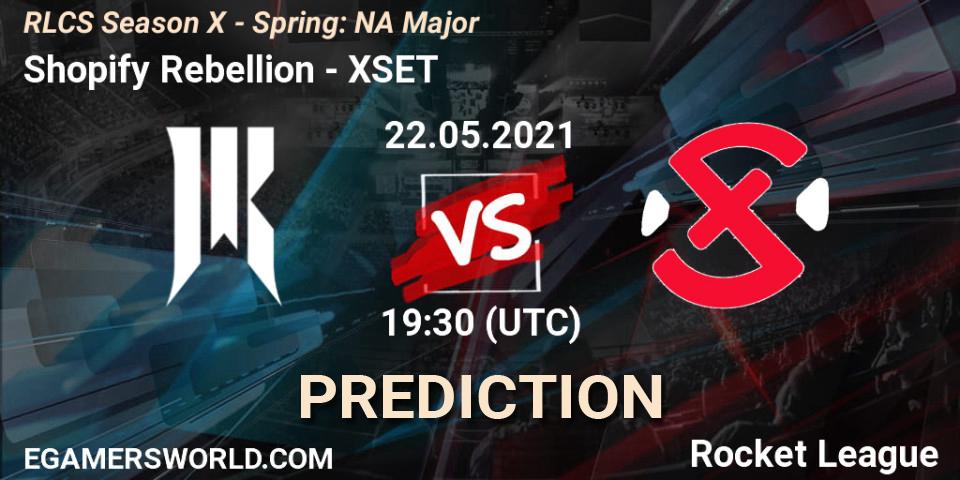 Shopify Rebellion vs XSET: Betting TIp, Match Prediction. 22.05.2021 at 19:15. Rocket League, RLCS Season X - Spring: NA Major