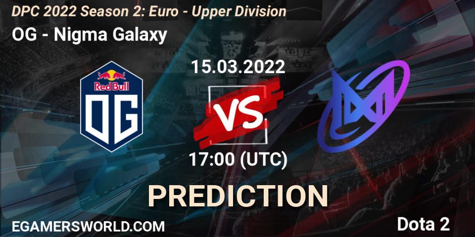 OG vs Nigma Galaxy: Betting TIp, Match Prediction. 15.03.22. Dota 2, DPC 2021/2022 Tour 2 (Season 2): WEU (Euro) Divison I (Upper) - DreamLeague Season 17