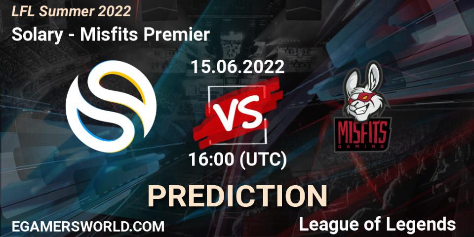 Solary vs Misfits Premier: Betting TIp, Match Prediction. 15.06.22. LoL, LFL Summer 2022