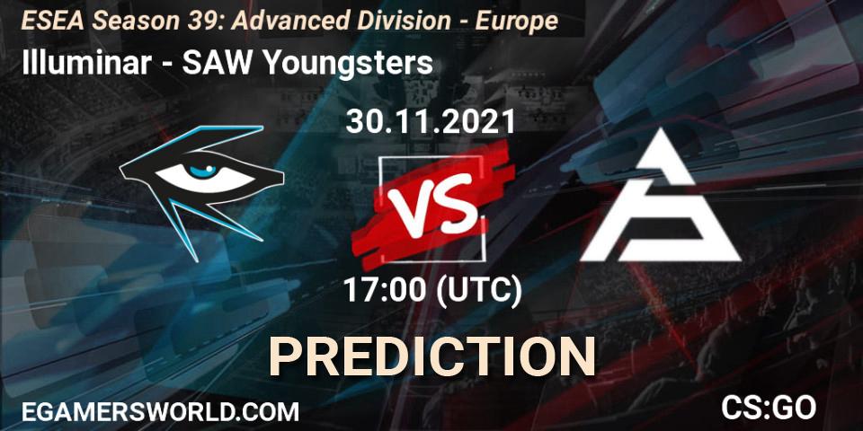 Illuminar vs SAW Youngsters: Betting TIp, Match Prediction. 30.11.2021 at 17:00. Counter-Strike (CS2), ESEA Season 39: Advanced Division - Europe
