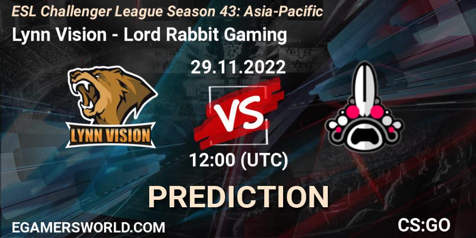 Lynn Vision vs Lord Rabbit: Betting TIp, Match Prediction. 29.11.22. CS2 (CS:GO), ESL Challenger League Season 43: Asia-Pacific