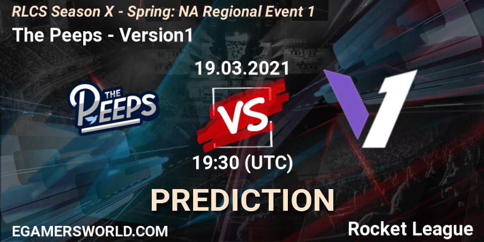The Peeps vs Version1: Betting TIp, Match Prediction. 19.03.21. Rocket League, RLCS Season X - Spring: NA Regional Event 1