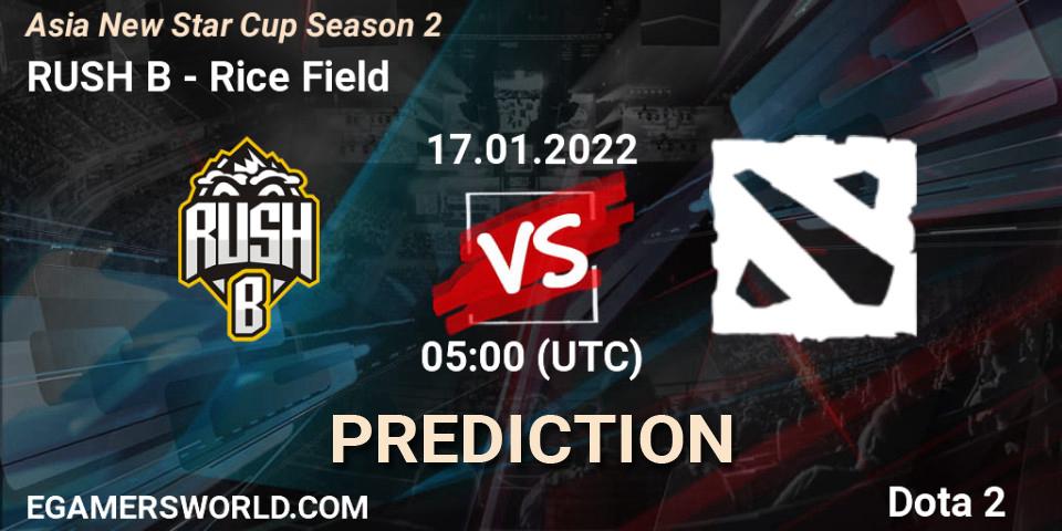 RUSH B vs Rice Field: Betting TIp, Match Prediction. 17.01.22. Dota 2, Asia New Star Cup Season 2
