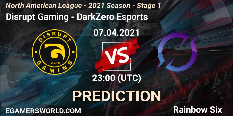 Disrupt Gaming vs DarkZero Esports: Betting TIp, Match Prediction. 07.04.2021 at 23:00. Rainbow Six, North American League - 2021 Season - Stage 1
