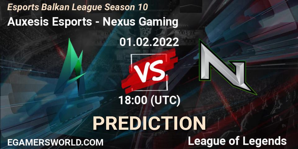 Auxesis Esports vs Nexus Gaming: Betting TIp, Match Prediction. 01.02.22. LoL, Esports Balkan League Season 10