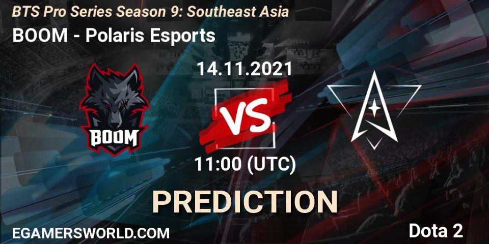 BOOM vs Polaris Esports: Betting TIp, Match Prediction. 14.11.2021 at 10:17. Dota 2, BTS Pro Series Season 9: Southeast Asia