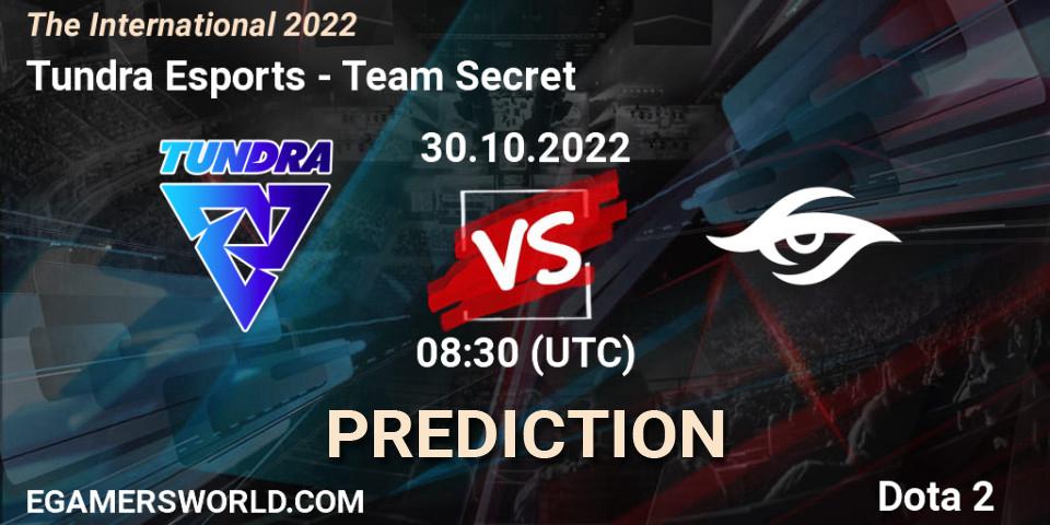 Tundra Esports vs Team Secret: Betting TIp, Match Prediction. 30.10.2022 at 09:15. Dota 2, The International 2022