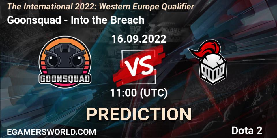Goonsquad vs Into the Breach: Betting TIp, Match Prediction. 16.09.2022 at 12:02. Dota 2, The International 2022: Western Europe Qualifier