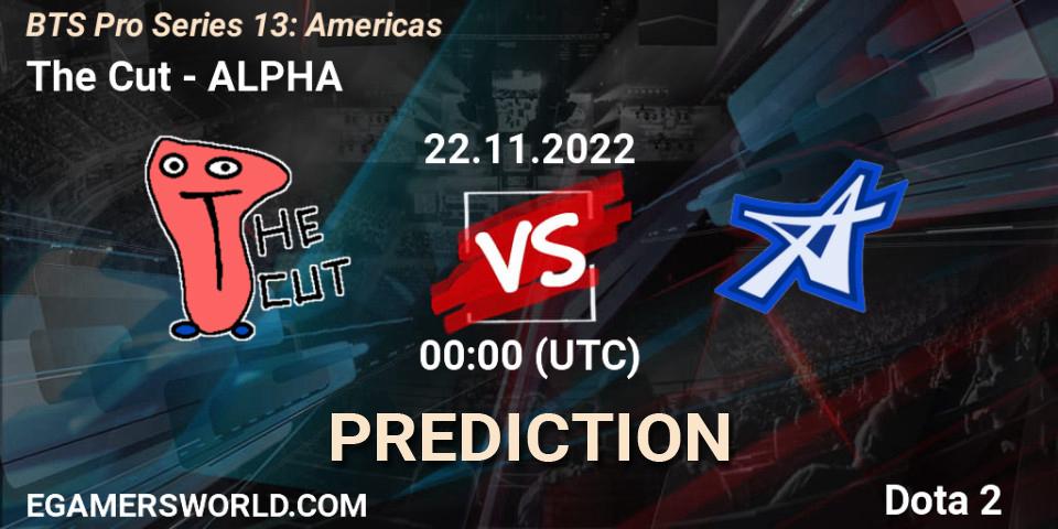 The Cut vs ALPHA: Betting TIp, Match Prediction. 21.11.2022 at 23:34. Dota 2, BTS Pro Series 13: Americas