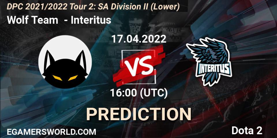 Wolf Team vs Interitus: Betting TIp, Match Prediction. 17.04.22. Dota 2, DPC 2021/2022 Tour 2: SA Division II (Lower)
