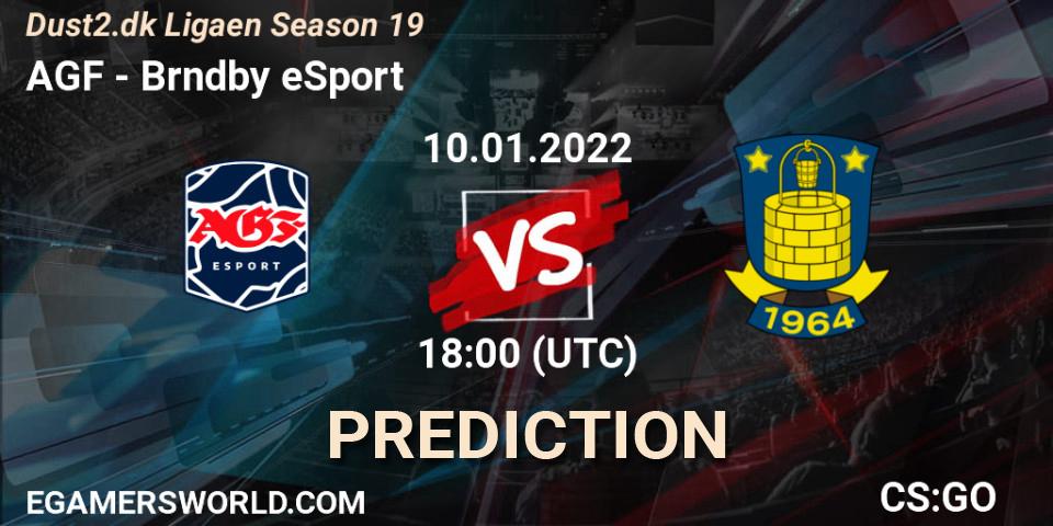 AGF Academy vs Brøndby eSport: Betting TIp, Match Prediction. 10.01.2022 at 18:00. Counter-Strike (CS2), Dust2.dk Ligaen Season 19