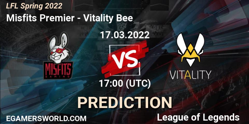 Misfits Premier vs Vitality Bee: Betting TIp, Match Prediction. 17.03.22. LoL, LFL Spring 2022