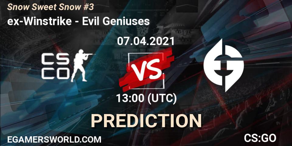 ex-Winstrike vs Evil Geniuses: Betting TIp, Match Prediction. 07.04.21. CS2 (CS:GO), Snow Sweet Snow #3