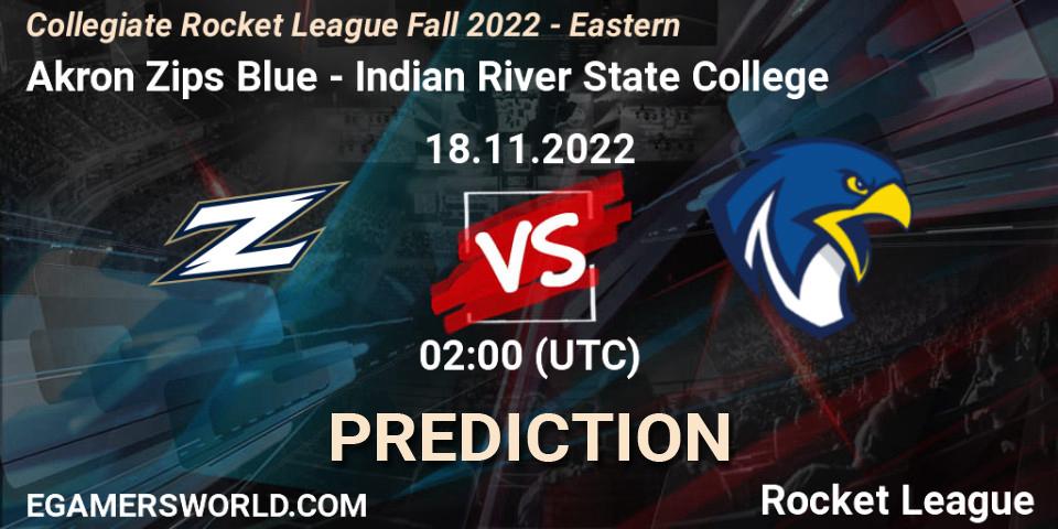 Akron Zips Blue vs Indian River State College: Betting TIp, Match Prediction. 18.11.22. Rocket League, Collegiate Rocket League Fall 2022 - Eastern