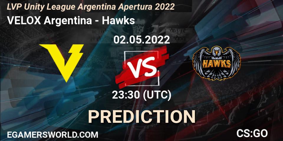 VELOX Argentina vs Hawks: Betting TIp, Match Prediction. 02.05.22. CS2 (CS:GO), LVP Unity League Argentina Apertura 2022