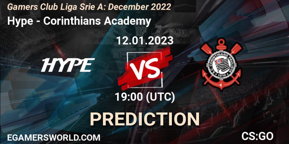 Hype vs Corinthians Academy: Betting TIp, Match Prediction. 12.01.23. CS2 (CS:GO), Gamers Club Liga Série A: December 2022