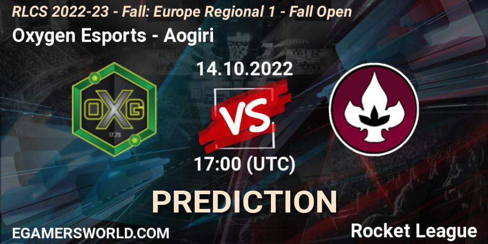 Oxygen Esports vs Aogiri: Betting TIp, Match Prediction. 14.10.2022 at 15:00. Rocket League, RLCS 2022-23 - Fall: Europe Regional 1 - Fall Open