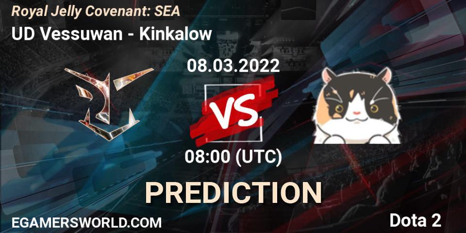 UD Vessuwan vs Kinkalow: Betting TIp, Match Prediction. 08.03.2022 at 09:01. Dota 2, Royal Jelly Covenant: SEA
