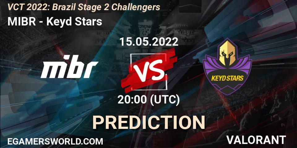 MIBR vs Keyd Stars: Betting TIp, Match Prediction. 15.05.2022 at 20:20. VALORANT, VCT 2022: Brazil Stage 2 Challengers