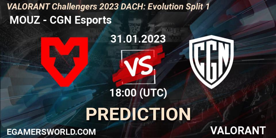  MOUZ vs CGN Esports: Betting TIp, Match Prediction. 31.01.23. VALORANT, VALORANT Challengers 2023 DACH: Evolution Split 1
