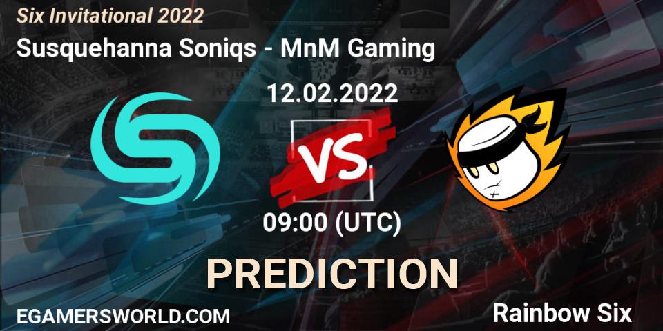 Susquehanna Soniqs vs MnM Gaming: Betting TIp, Match Prediction. 12.02.2022 at 09:00. Rainbow Six, Six Invitational 2022