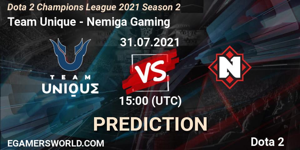 Team Unique vs Nemiga Gaming: Betting TIp, Match Prediction. 01.08.21. Dota 2, Dota 2 Champions League 2021 Season 2