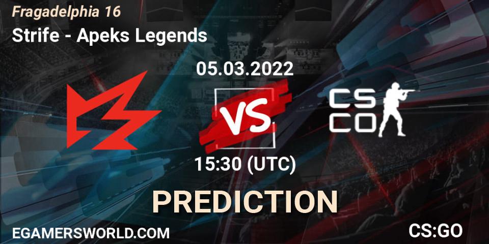 Strife vs Apeks Legends: Betting TIp, Match Prediction. 05.03.2022 at 15:55. Counter-Strike (CS2), Fragadelphia 16