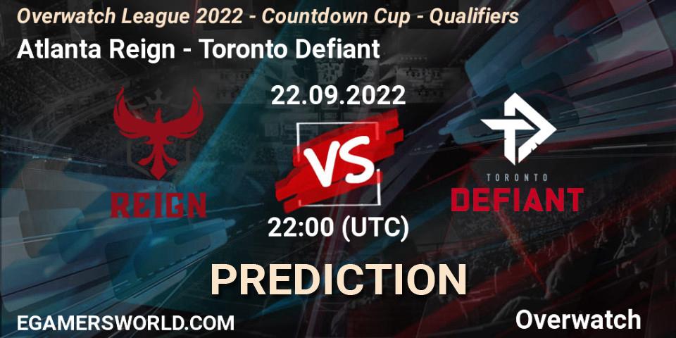 Atlanta Reign vs Toronto Defiant: Betting TIp, Match Prediction. 22.09.22. Overwatch, Overwatch League 2022 - Countdown Cup - Qualifiers