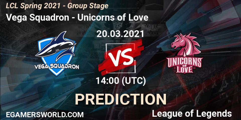Vega Squadron vs Unicorns of Love: Betting TIp, Match Prediction. 20.03.21. LoL, LCL Spring 2021 - Group Stage