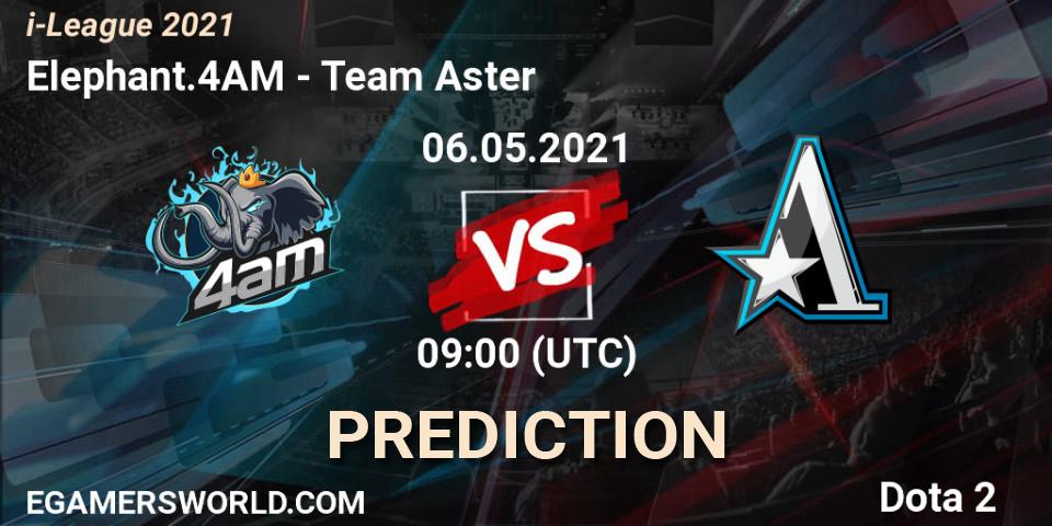 Elephant.4AM vs Team Aster: Betting TIp, Match Prediction. 06.05.2021 at 09:10. Dota 2, i-League 2021 Season 1