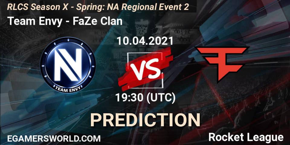 Team Envy vs FaZe Clan: Betting TIp, Match Prediction. 10.04.2021 at 19:10. Rocket League, RLCS Season X - Spring: NA Regional Event 2