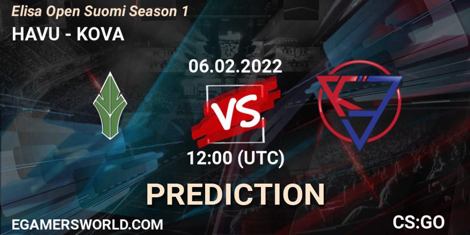 HAVU vs KOVA: Betting TIp, Match Prediction. 06.02.22. CS2 (CS:GO), Elisa Open Suomi Season 1