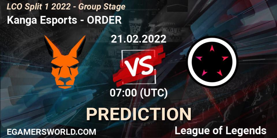 Kanga Esports vs ORDER: Betting TIp, Match Prediction. 21.02.22. LoL, LCO Split 1 2022 - Group Stage 