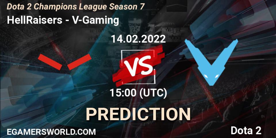 HellRaisers vs V-Gaming: Betting TIp, Match Prediction. 14.02.2022 at 15:00. Dota 2, Dota 2 Champions League 2022 Season 7