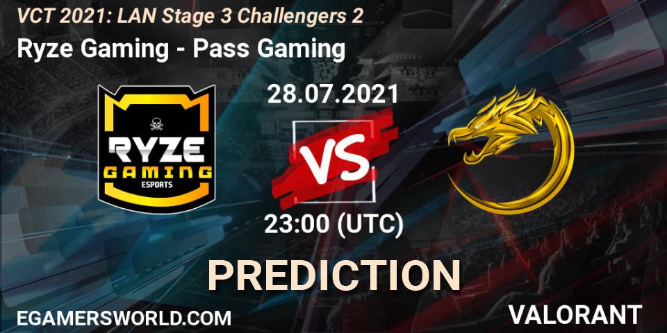 Ryze Gaming vs Pass Gaming: Betting TIp, Match Prediction. 28.07.2021 at 23:00. VALORANT, VCT 2021: LAN Stage 3 Challengers 2