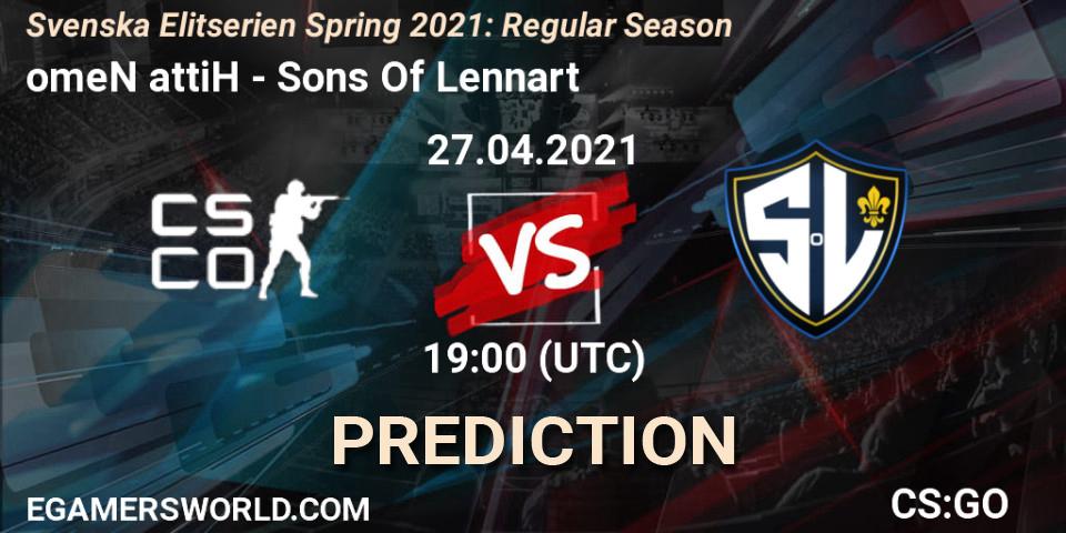 omeN attiH vs Sons Of Lennart: Betting TIp, Match Prediction. 27.04.21. CS2 (CS:GO), Svenska Elitserien Spring 2021: Regular Season